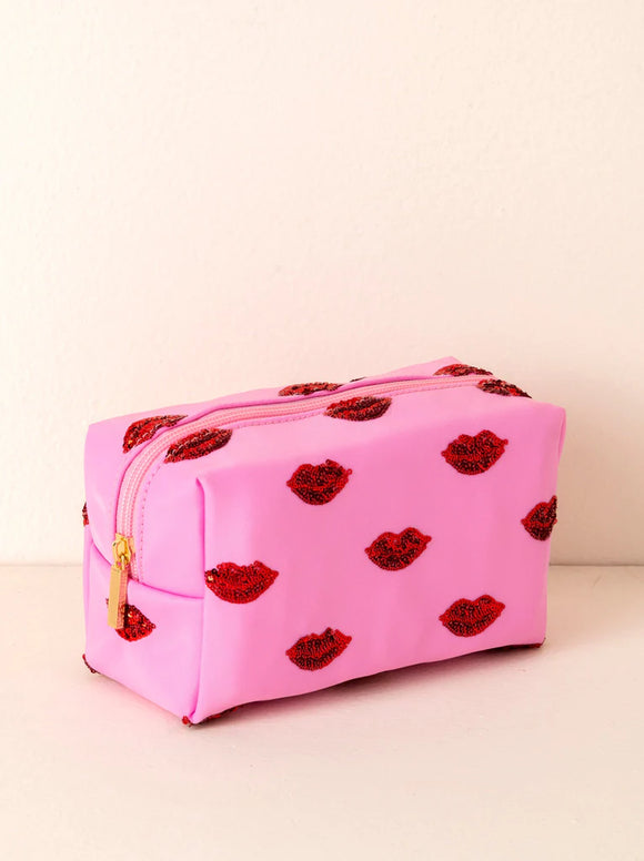 Cara Lips Pattern Zip Pouch