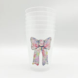 Rainbow Disco Bow Shatterproof Cups