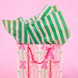 Green/Pink Stripe Tissue Paper