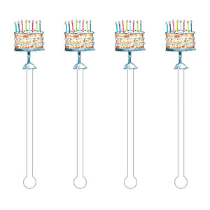 Happy Birthday Confetti Cake Acrylic Stir Sticks