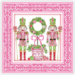 Pink Peppermint Nutcracker Square Placemats