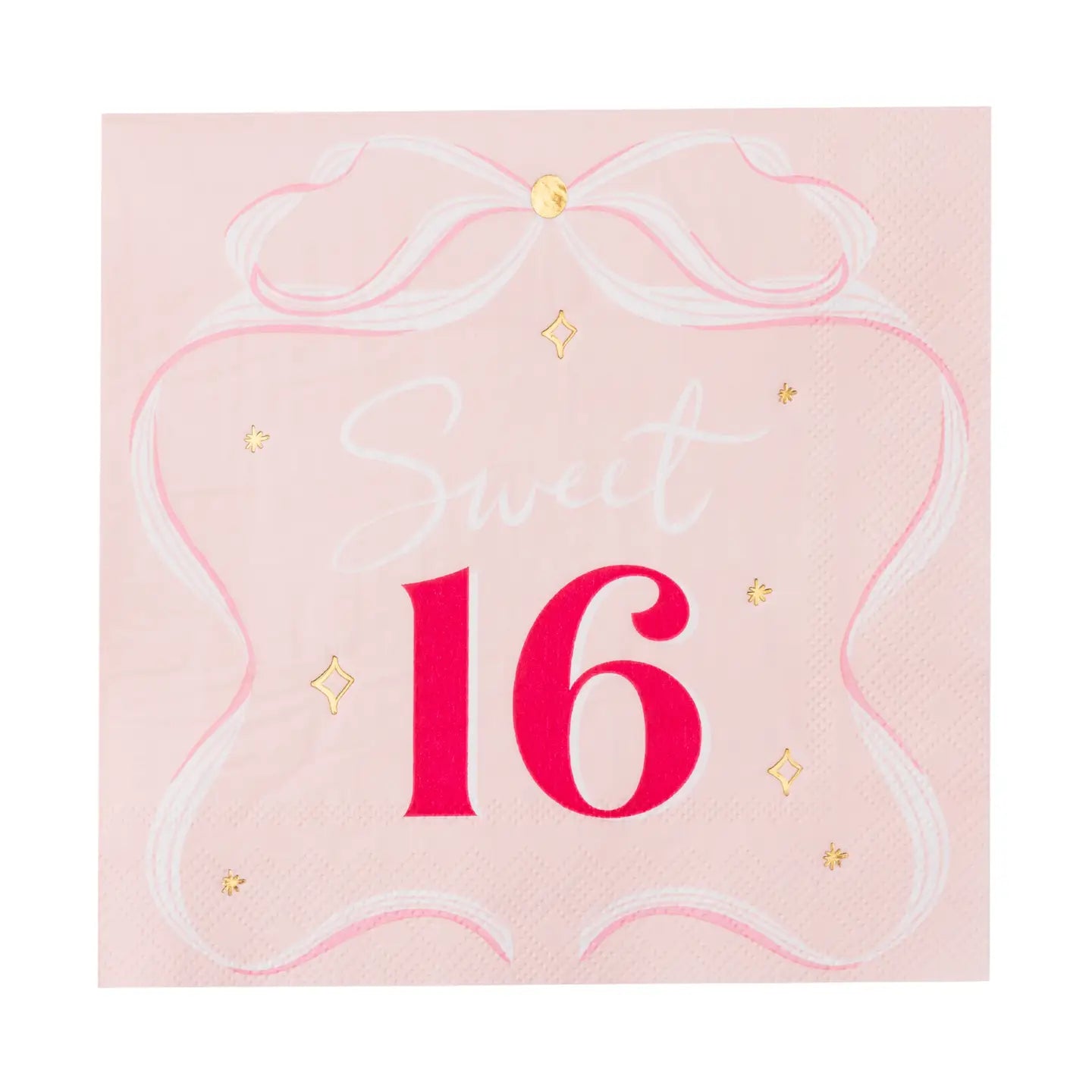 Sweet 16 Bow Dinner Napkins