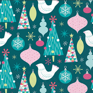 Pastel Christmas Beverage Napkins