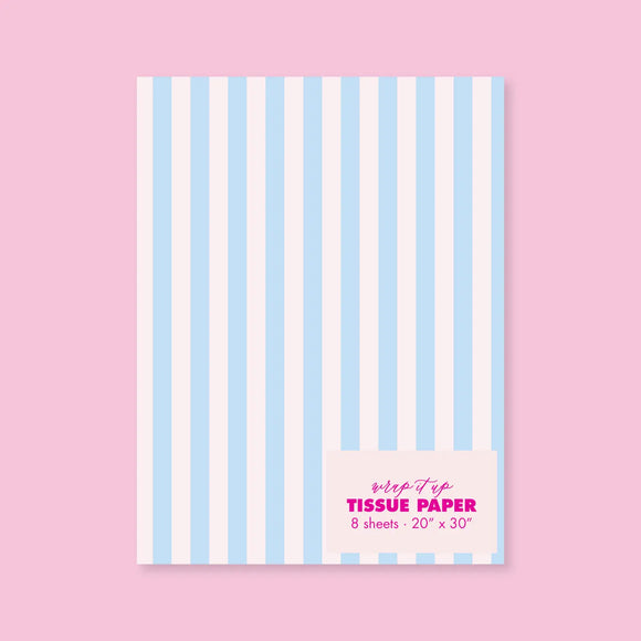 Pastel Blue/Blush Stripe Tissue Paper