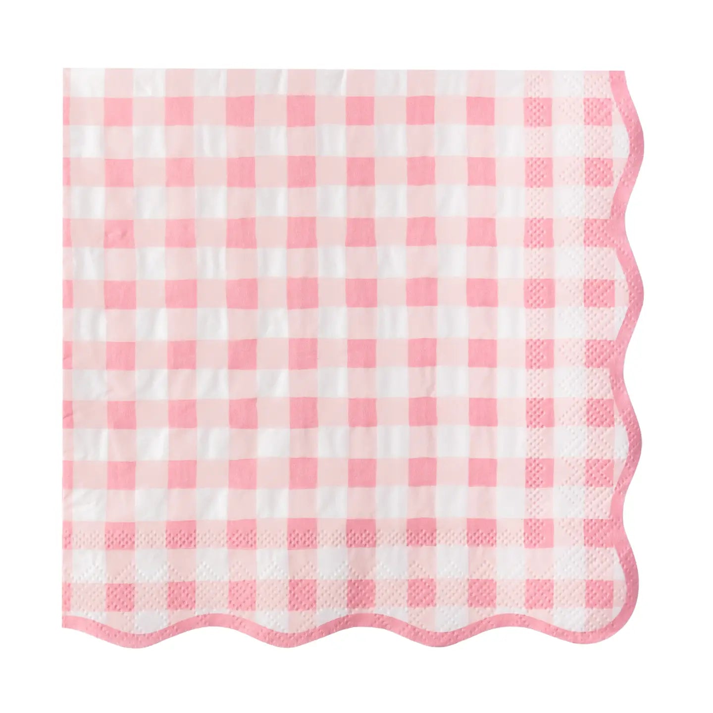 Elegant Petal Pink Gingham Dinner Napkins