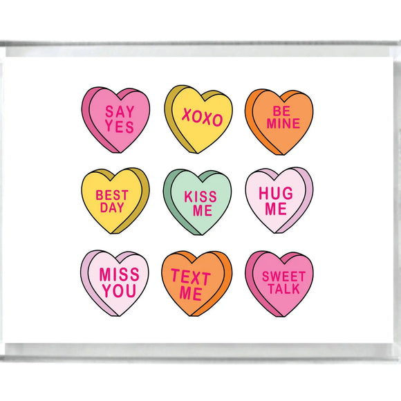 Conversation Hearts Valentine's Day Acrylic Tray - Large