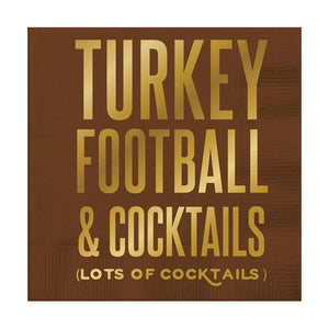 Turkey Football Beverage Napkins