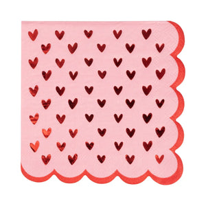 Scalloped Hearts Beverage Napkins