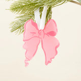 Pink Bow Shape Tree Ornament