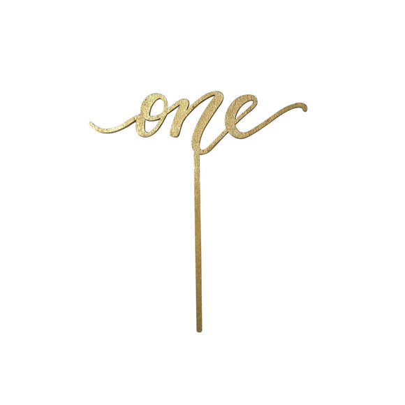 One Gold Cake Topper