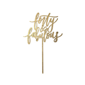 Forty and Fabulous Gold Cake Topper