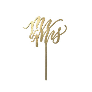 Mr and Mrs Gold Cake Topper