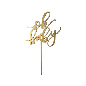 Oh Baby Gold Cake Topper