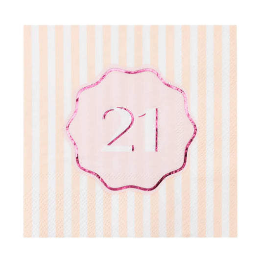 21st Birthday Beverage Napkins