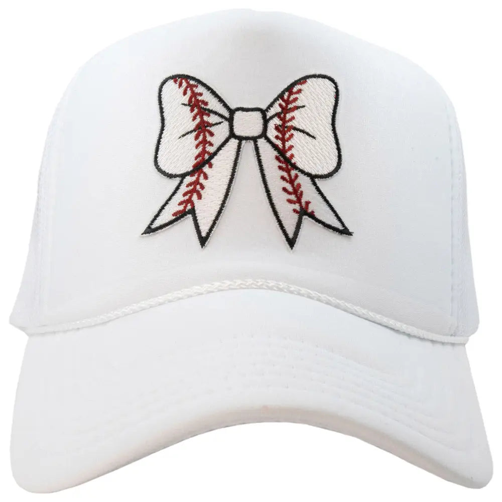 Baseball Bow Patch Foam Trucker Hat