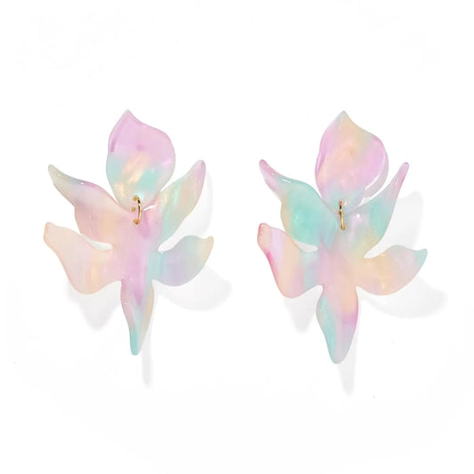 Flora Statement Earrings - Prism Pastel