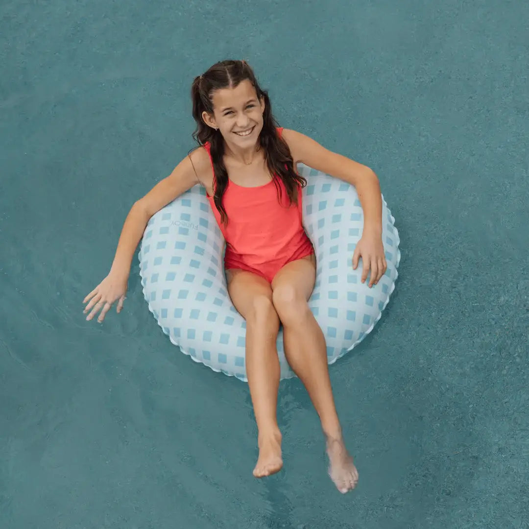 Kids Tube Float - Blue Gingham