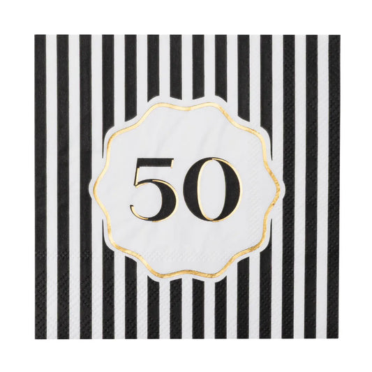 50th Birthday Beverage Napkins