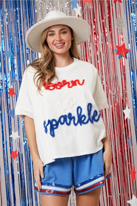 Born to Sparkle Embroidery Top