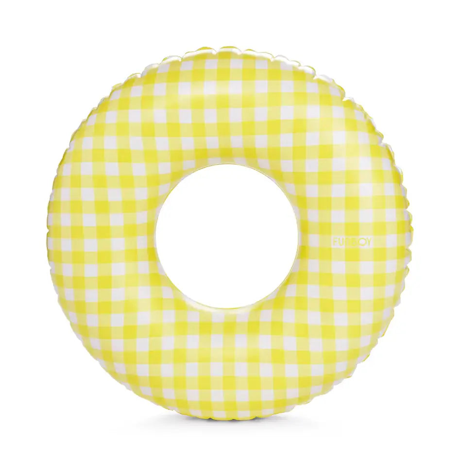 Kids Tube Float - Yellow Gingham