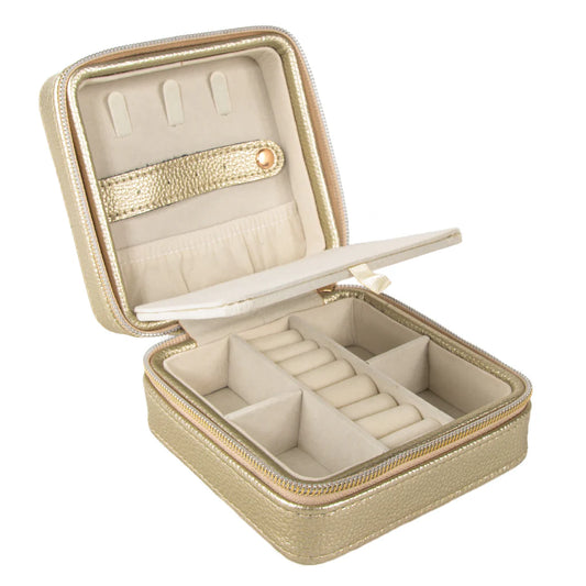 Leah Travel Jewelry Case - Gold