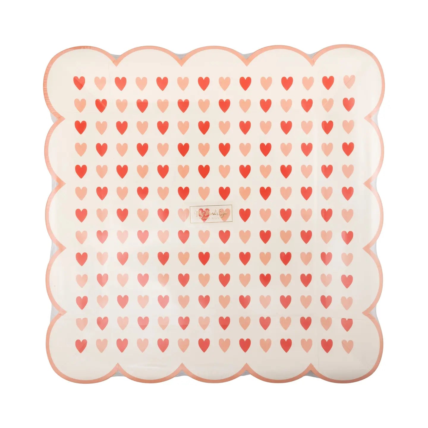 Heart Scalloped Square Dinner Plates