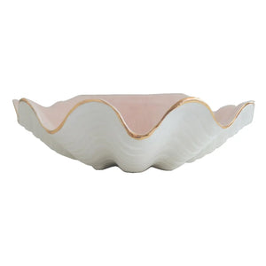 Clam Shell Bowl w/ Gold Accent - Small/Pink