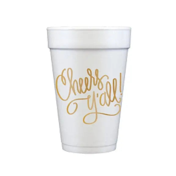 Cheers Y'all Styrofoam Cups