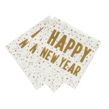 Gold Happy New Year Beverage Napkins