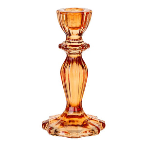 Orange Glass Candle Holder