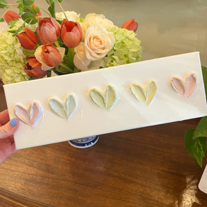 Multi-Colored Pastel Heart Painted Canvas