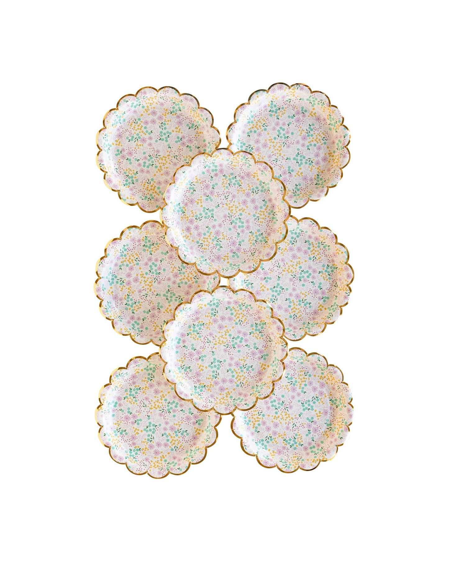 Ditsy Floral Round Scalloped Side Plates