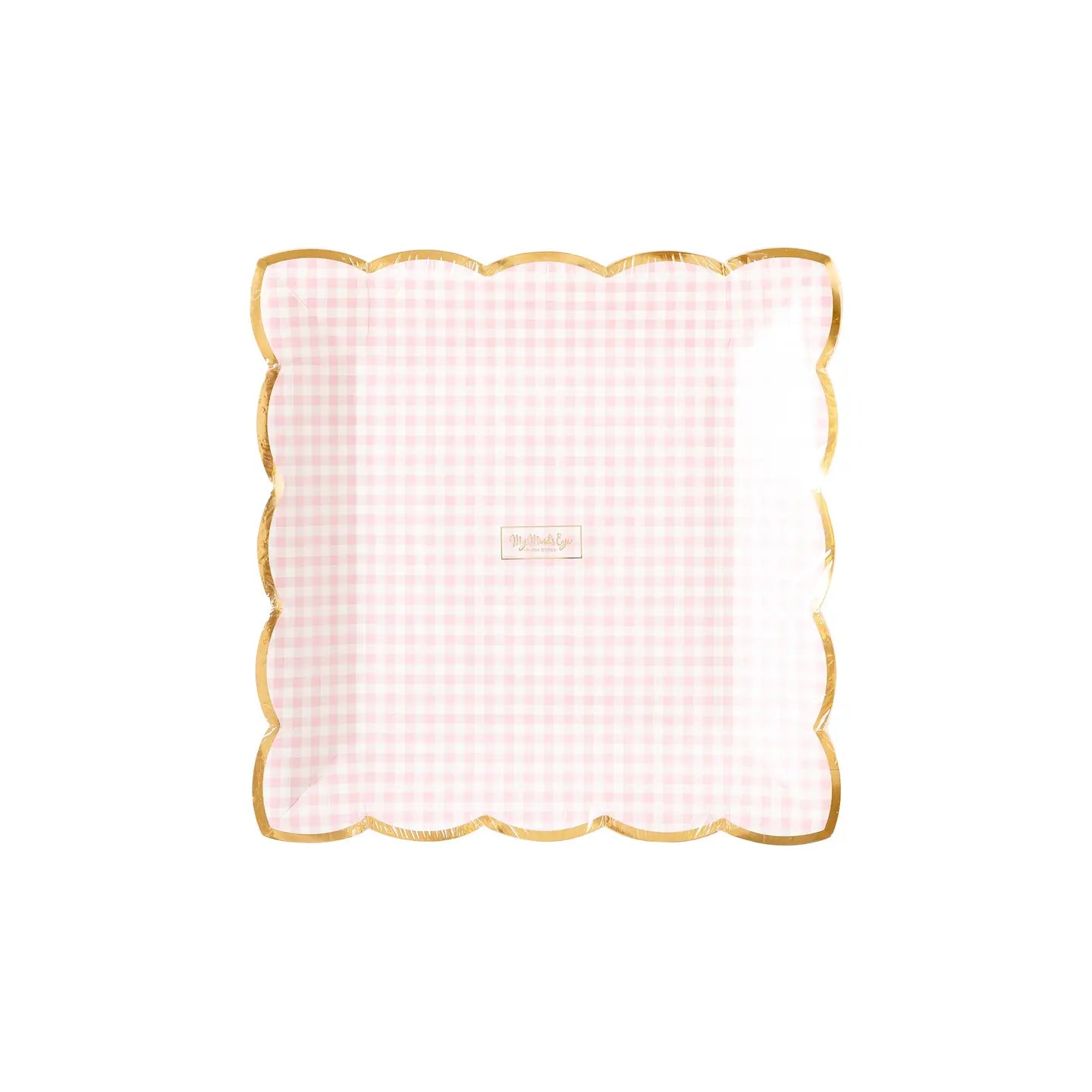 Pink Gingham Dinner Plates