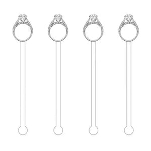 Diamond Engagement Ring Acrylic Stir Sticks