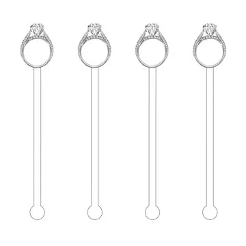 Diamond Engagement Ring Acrylic Stir Sticks