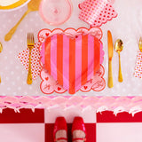 Hearts Scalloped Beverage Napkins