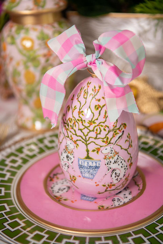 Bunnies Enameled Decorative Egg