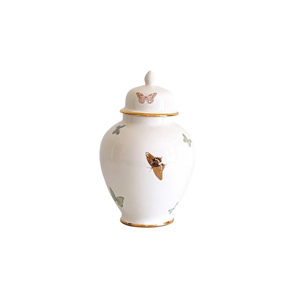 Gilded Butterflies Ginger Jar - Small