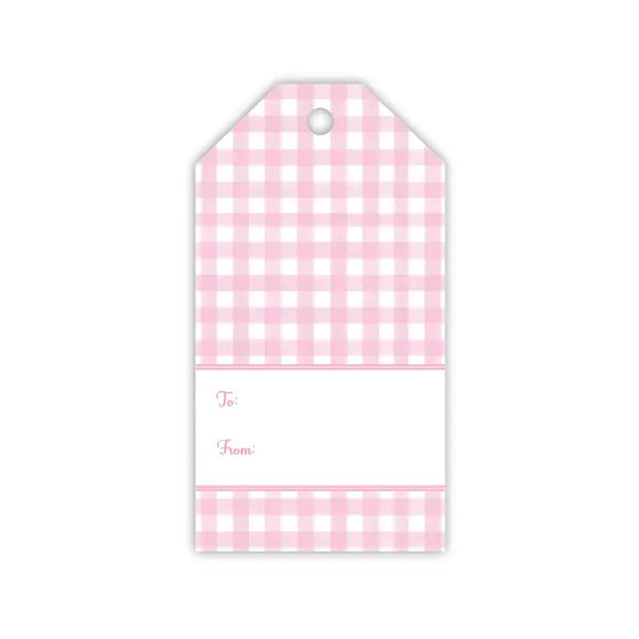 Light Pink Gingham Gift Tag