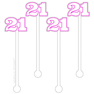 21 Black Outline Acrylic Stir Sticks