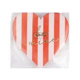 Striped Heart Beverage Napkin