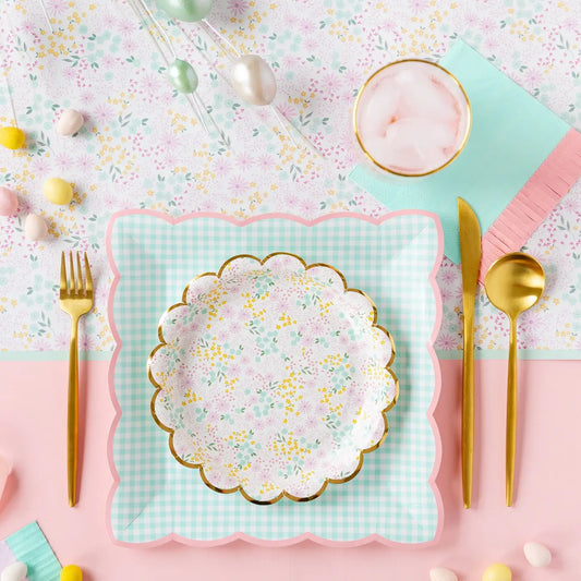 Ditsy Floral Round Scalloped Side Plates