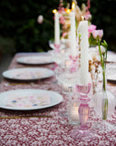 Pink Glass Candle Holder