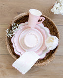 Pembroke Pink Edge Scalloped Plates