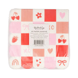 Valentine Check Scalloped Beverage Napkins