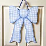 Blue Gingham Bow Door Hanger