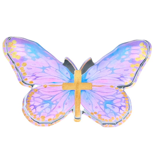 Pink Cross Butterfly Acrylic Shelfie