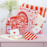 Striped Heart Beverage Napkin