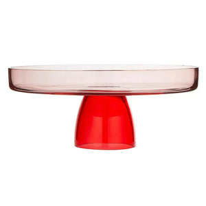 Red/Pink Glass Cake Stand