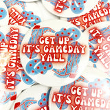 Get Up It's Gameday Y'all Red/Blue Button